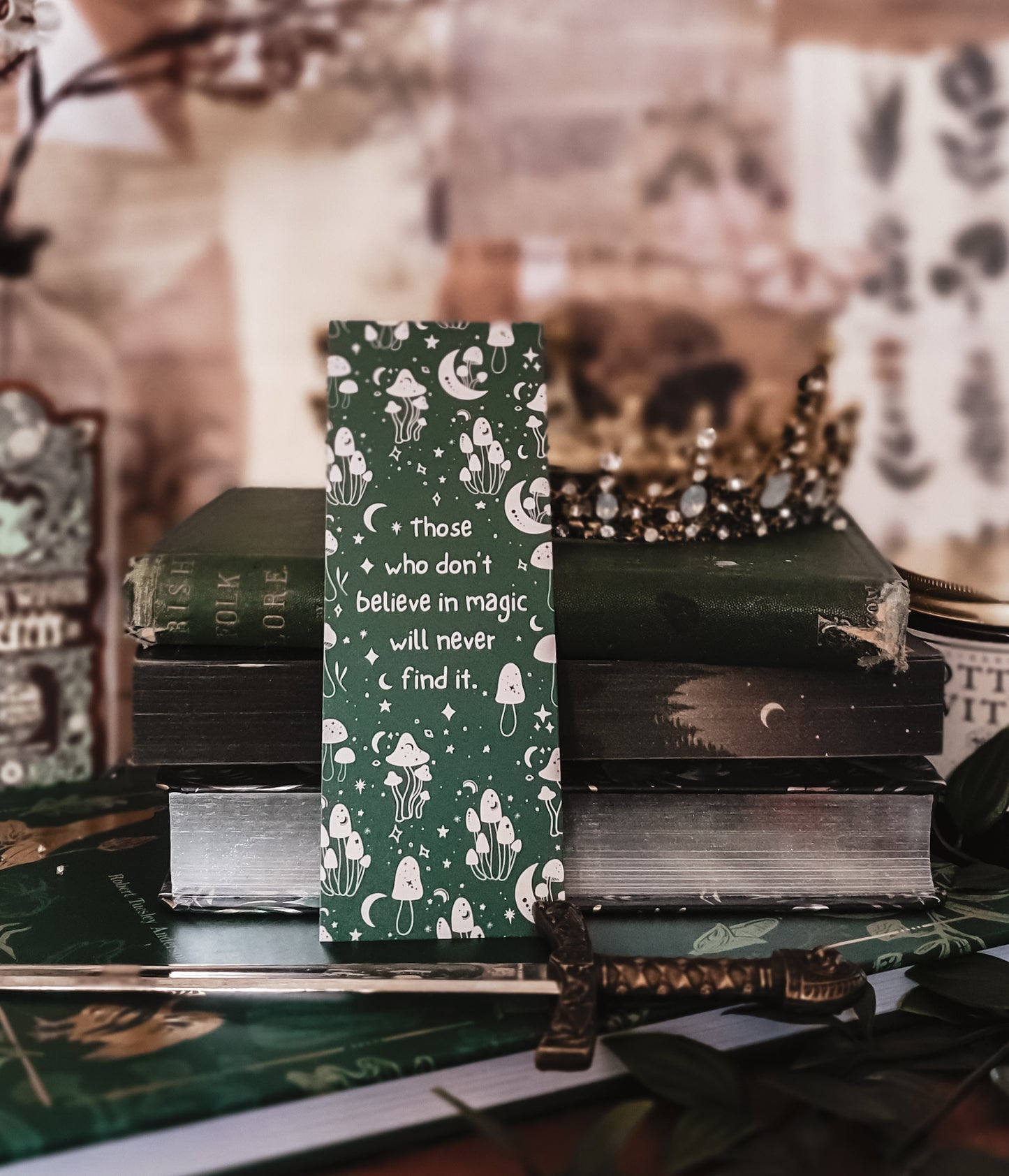 Cottagecore quote mushrooms bookmark