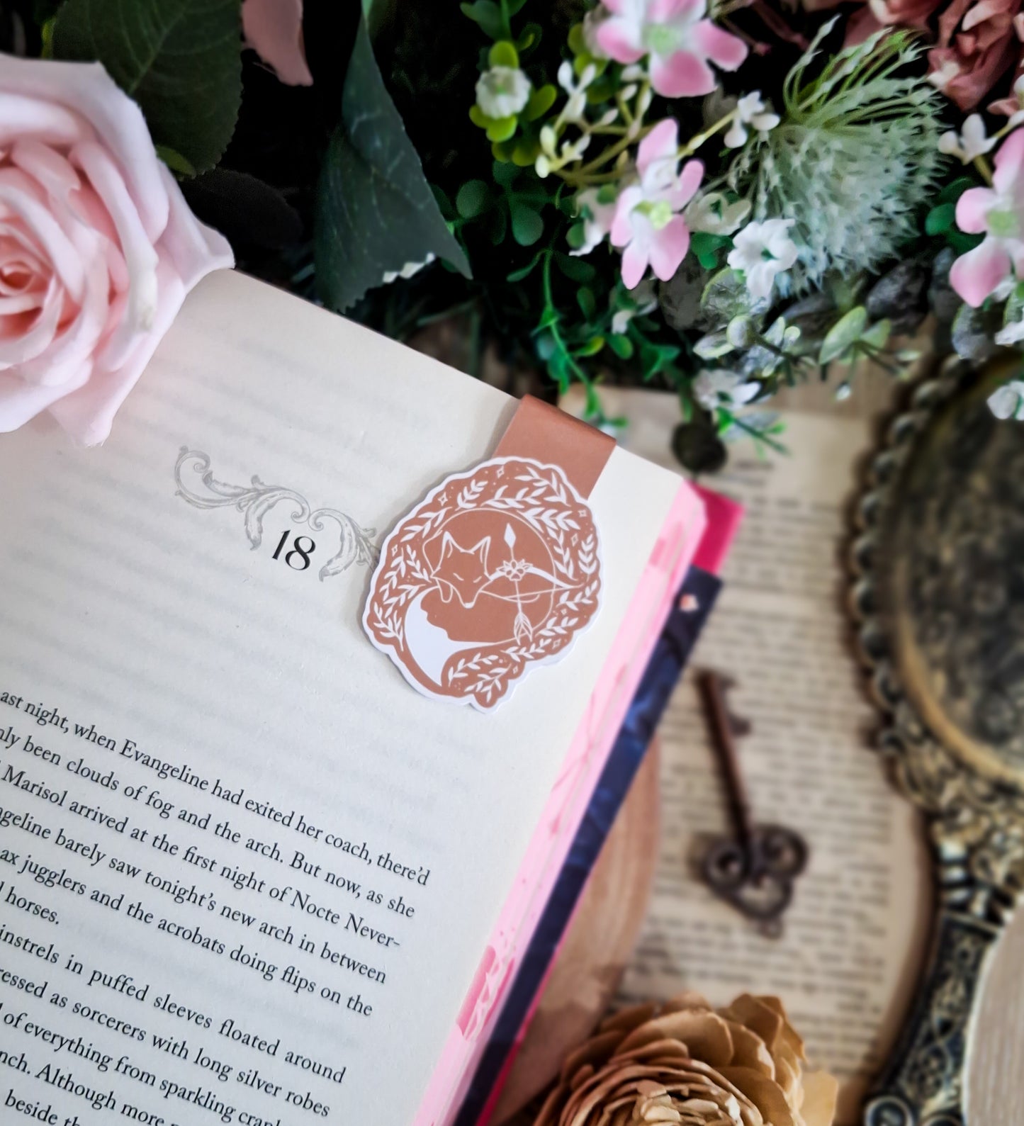 Little fox orange magnetic bookmark