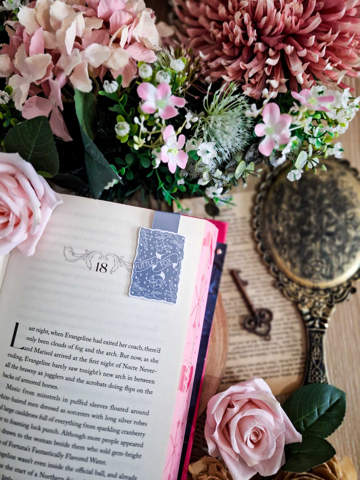Little fox blue magnetic bookmark