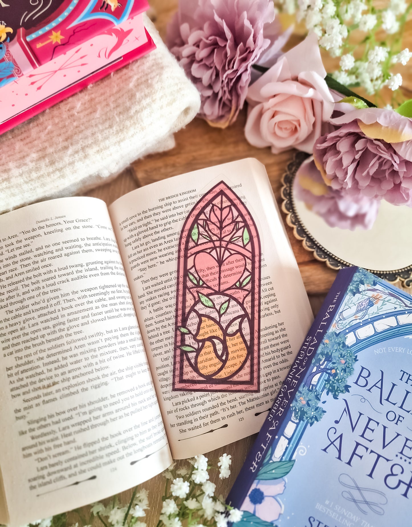 Little fox stained glass style bookmark