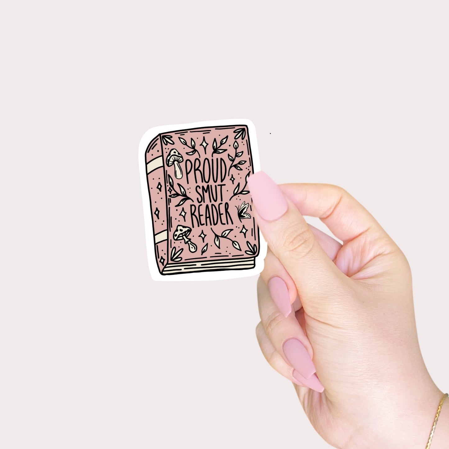 Proud smut reader pink book sticker