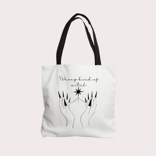 Wrong kind of witch tote bag