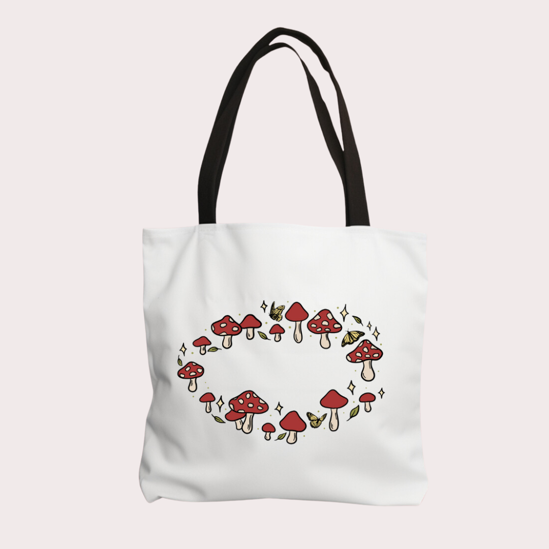 Toadstool fairy circle tote