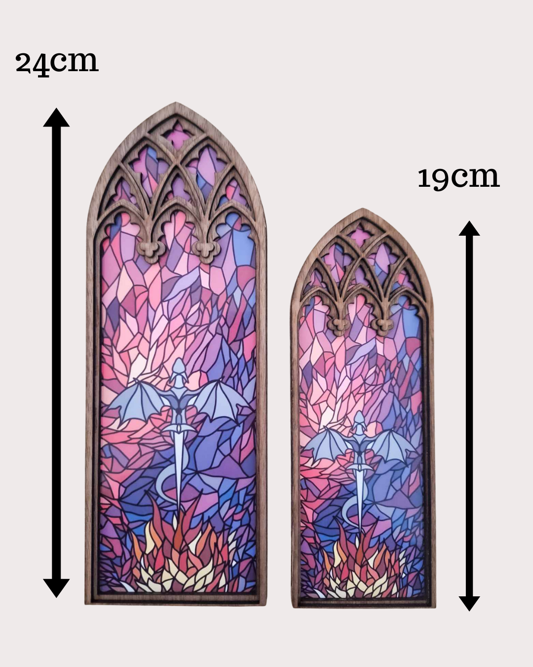 PRE-ORDER stained glass style dragon wooden book nook