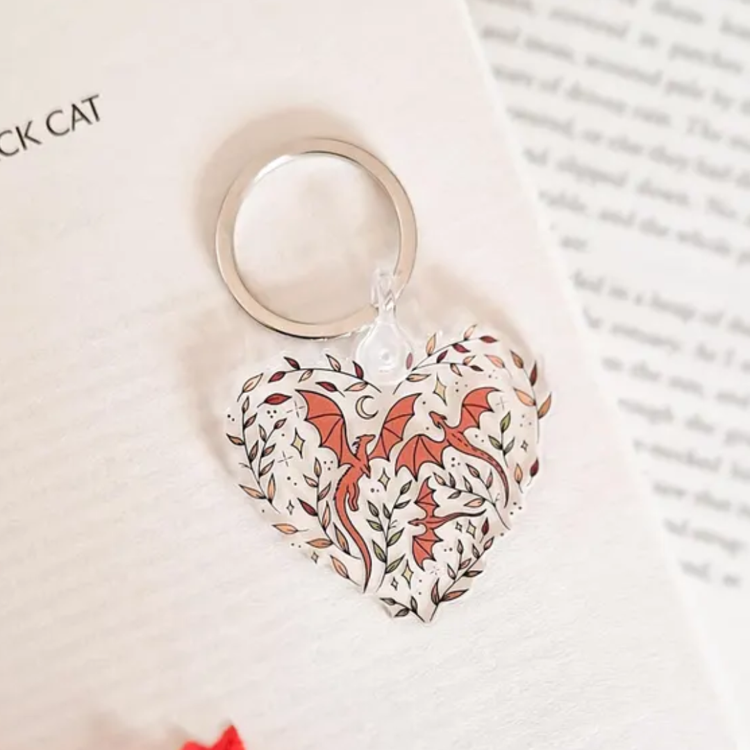 heart shaped dragon keyring