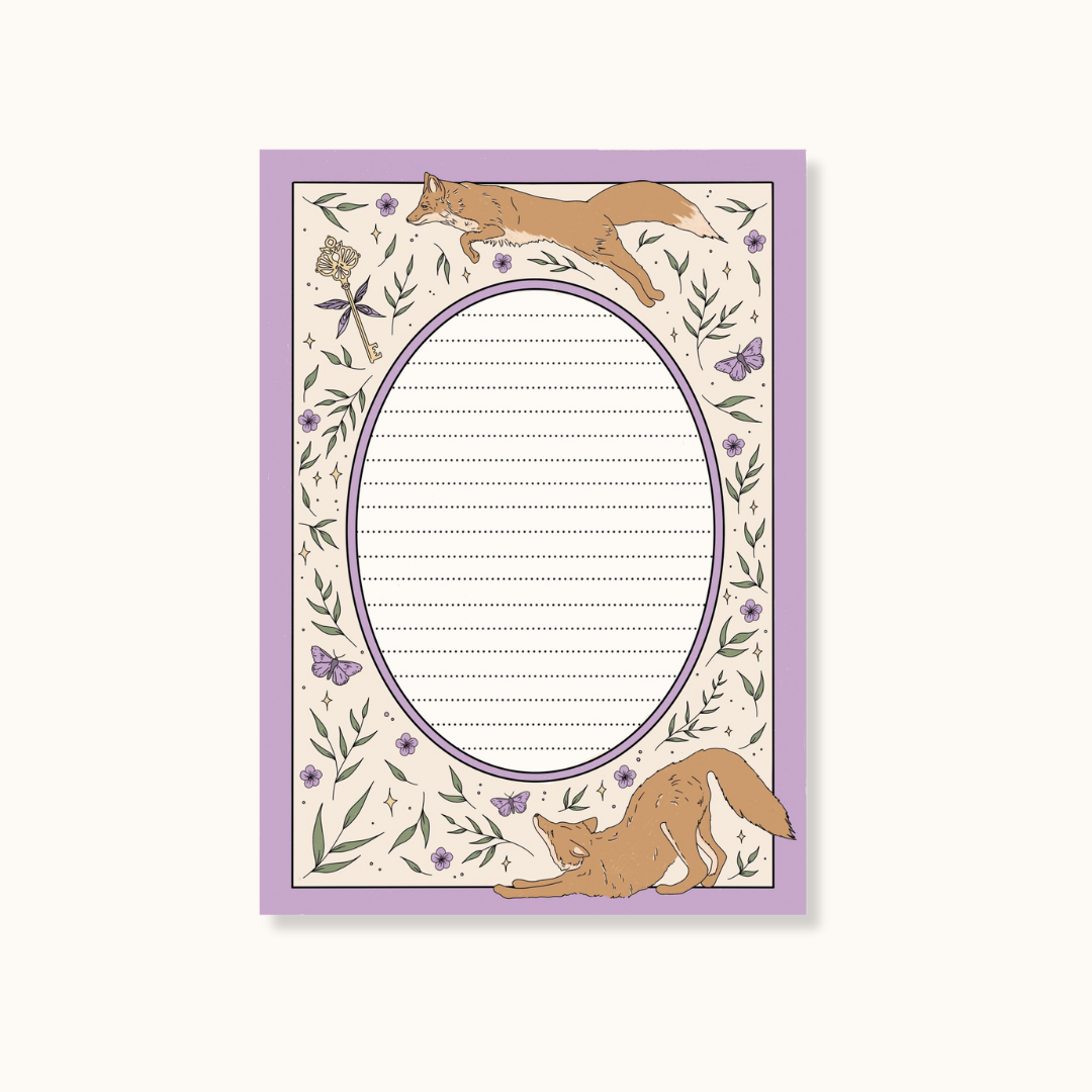 lilac fox notepad