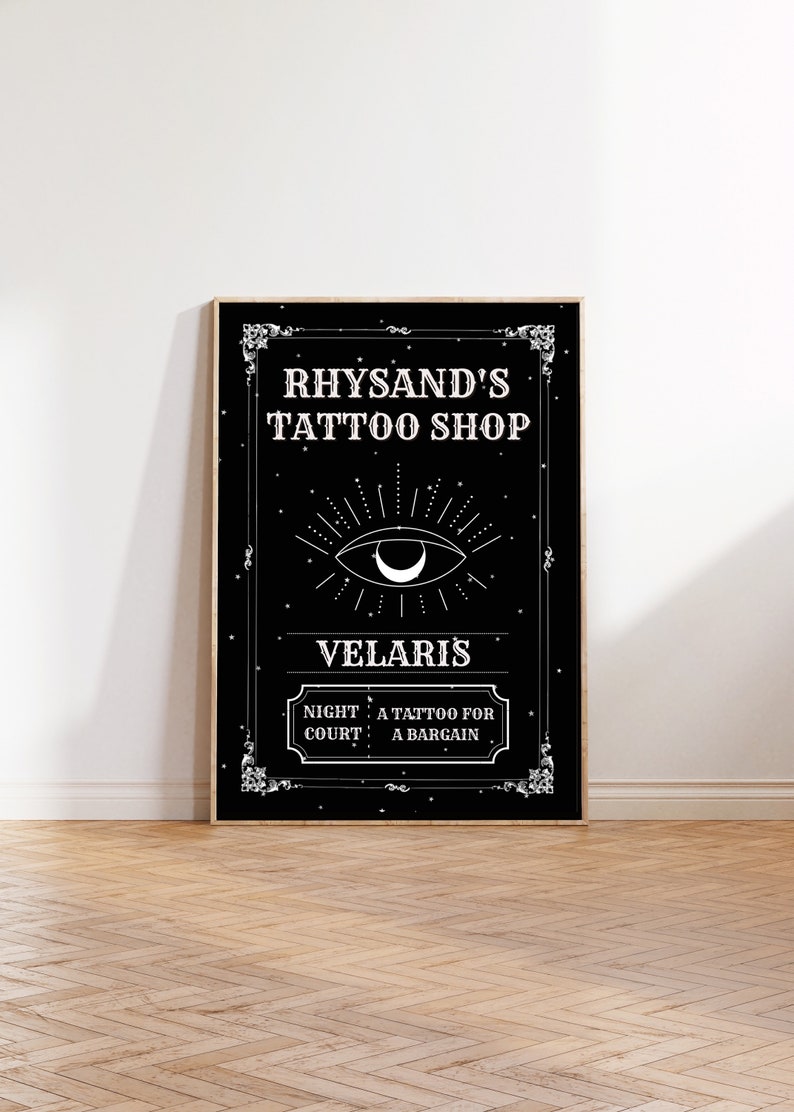 Rhysand's tattoo shop ACOTAR print - officially licensed by Sarah J. Maas