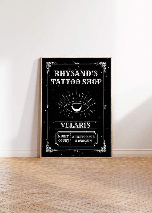 Rhysand's tattoo shop ACOTAR print  - officially licensed by Sarah J. Maas