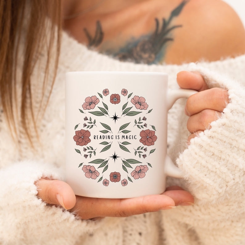 Reading is magic 11oz white glossy mug