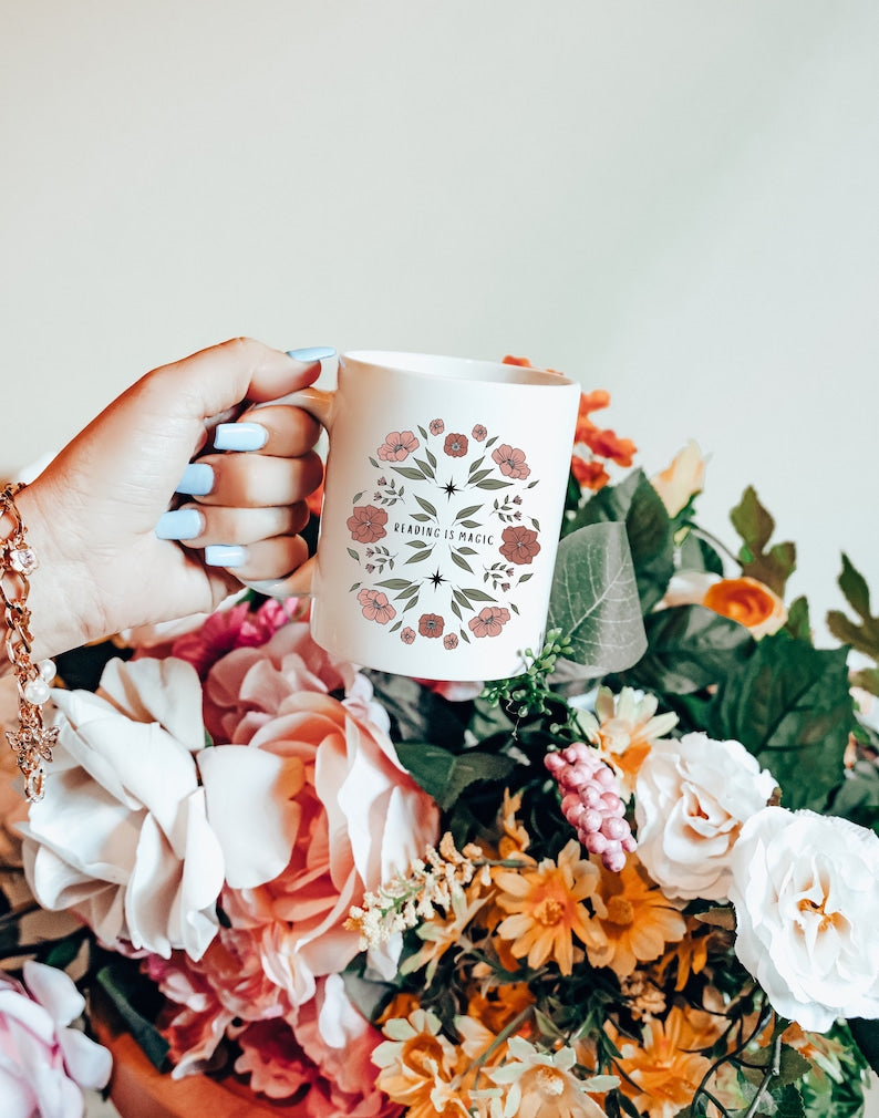 Reading is magic 11oz white glossy mug