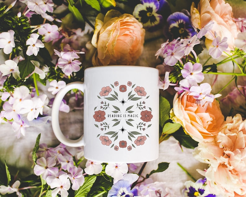 Reading is magic 11oz white glossy mug