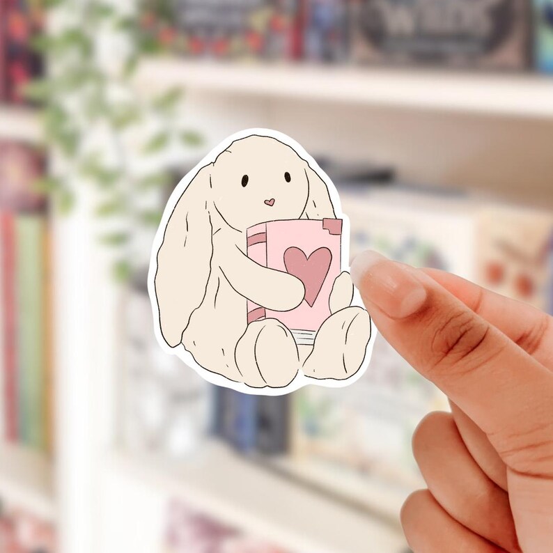 Bunny and book sticker