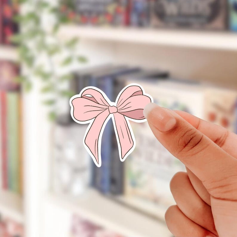 Pink bow sticker