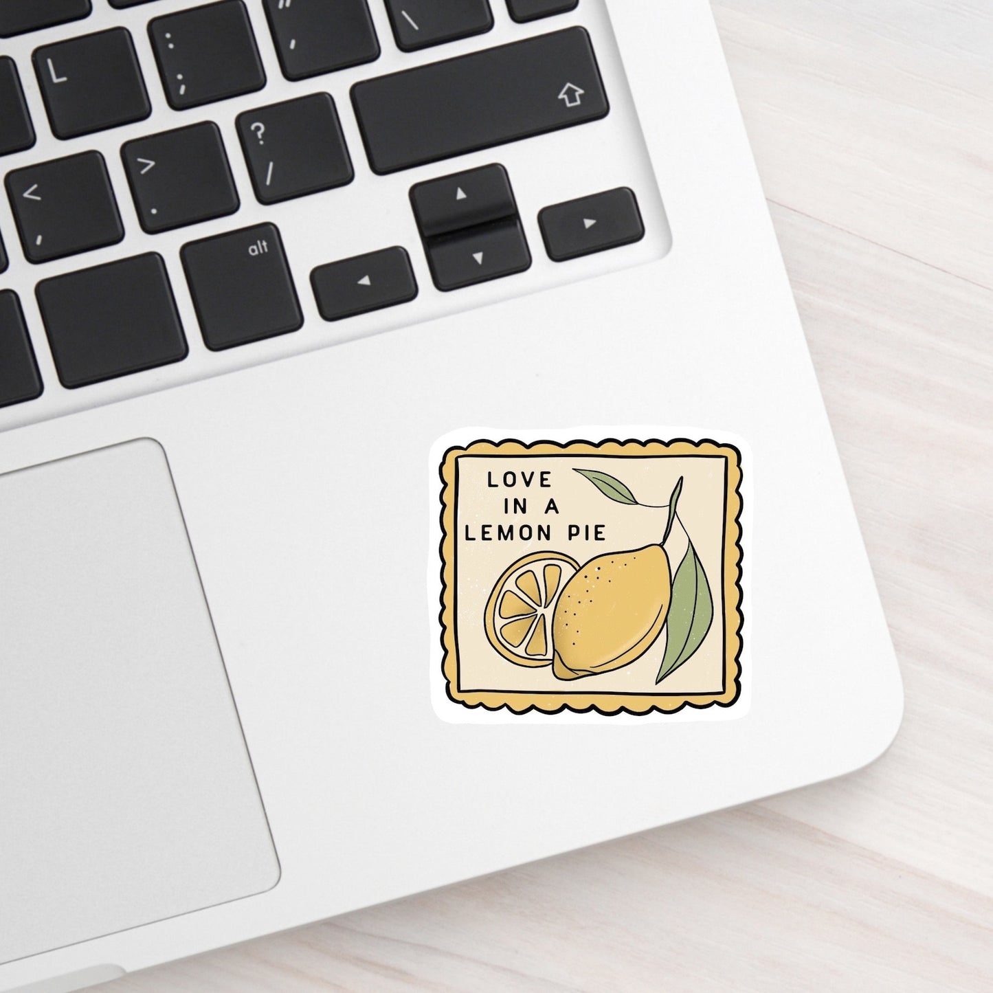 Love in a lemon pie vinyl sticker