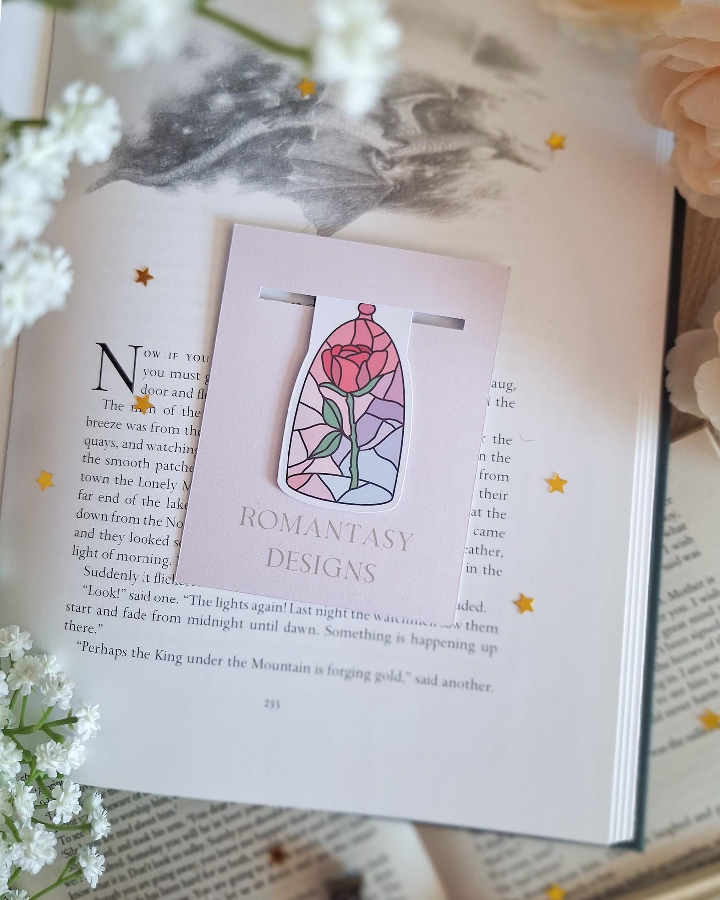 Enchanted rose magnetic bookmark
