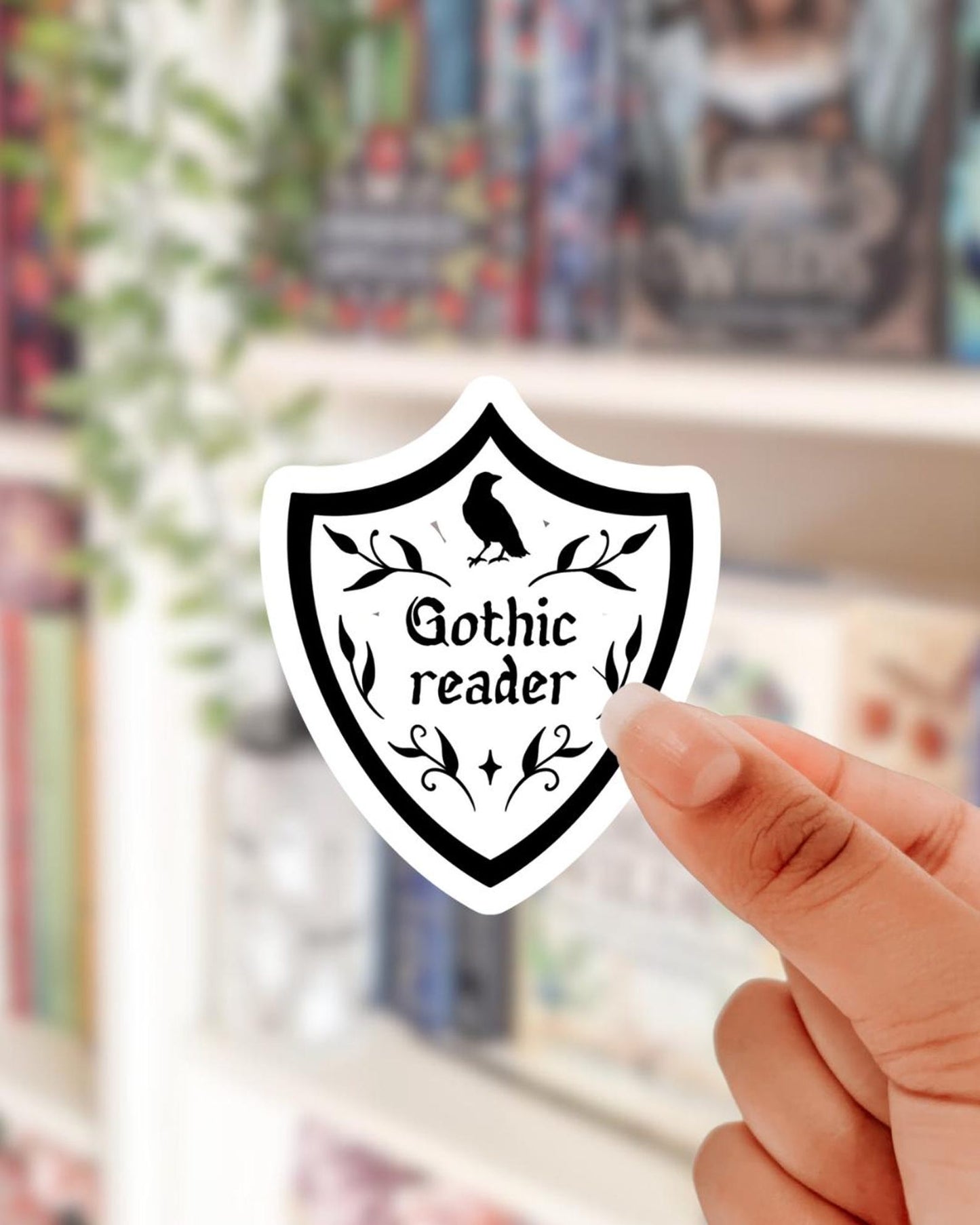 Book genre shield sticker - gothic