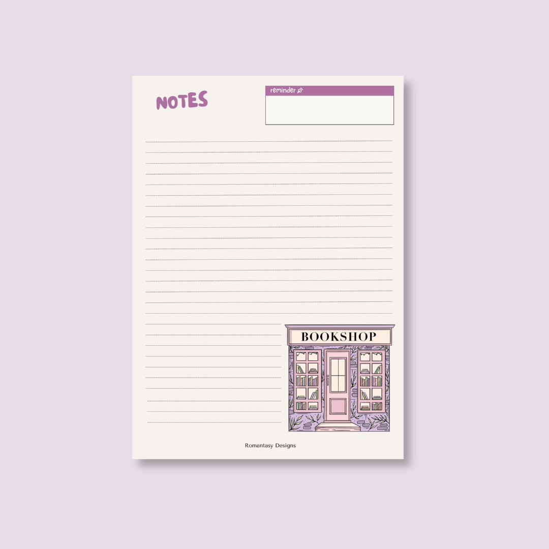 PRE-ORDER lilac bookshop notepad