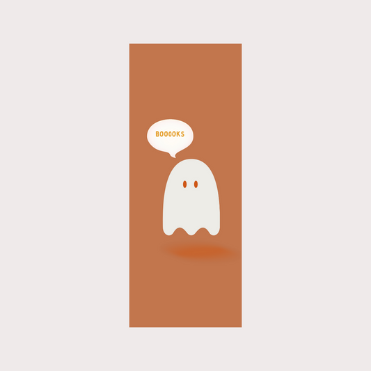Ghost boooks orange double sided bookmark