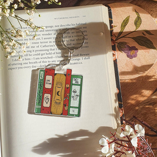 Book stack keyring