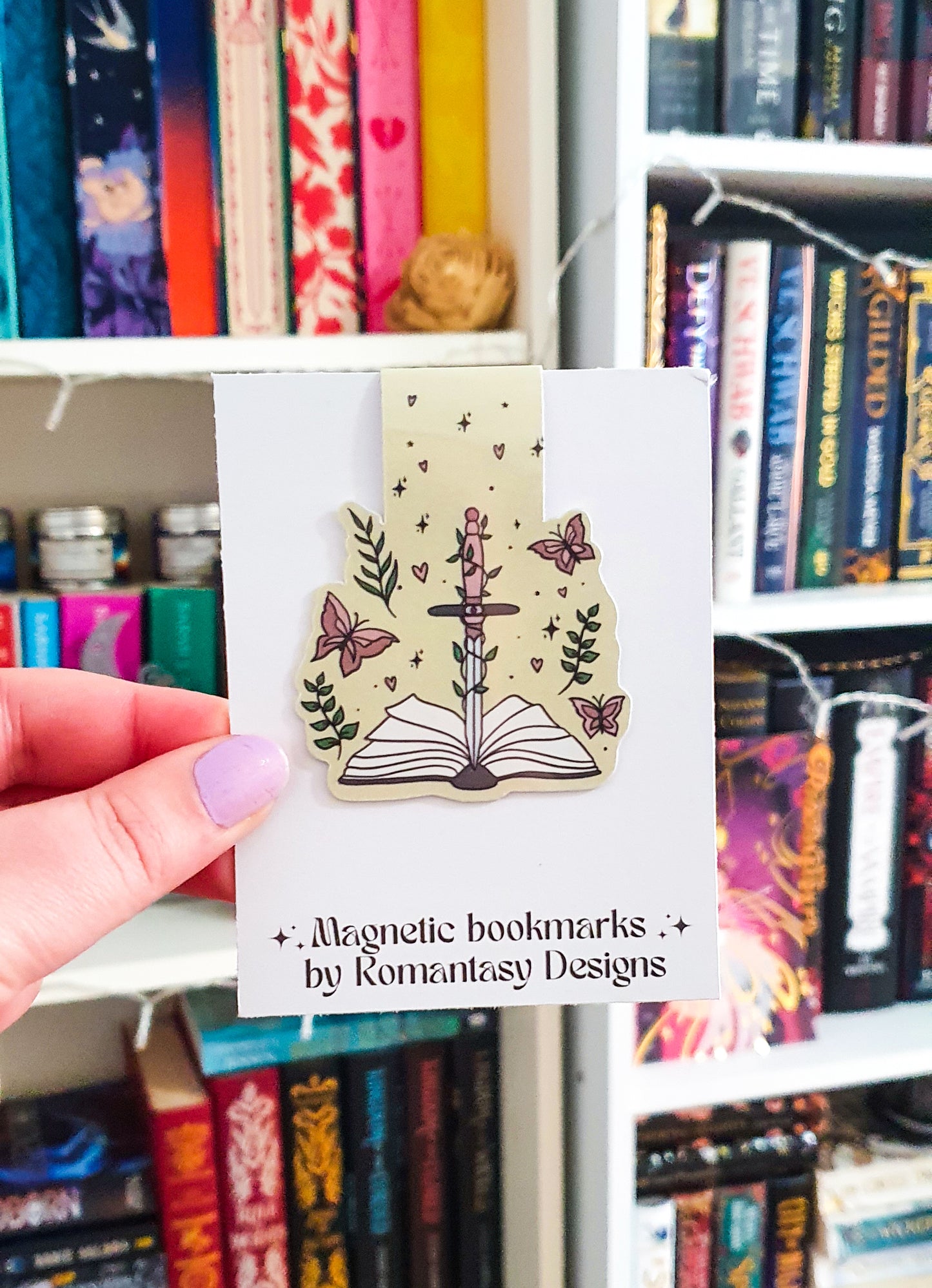 Romantasy sword magnetic bookmark