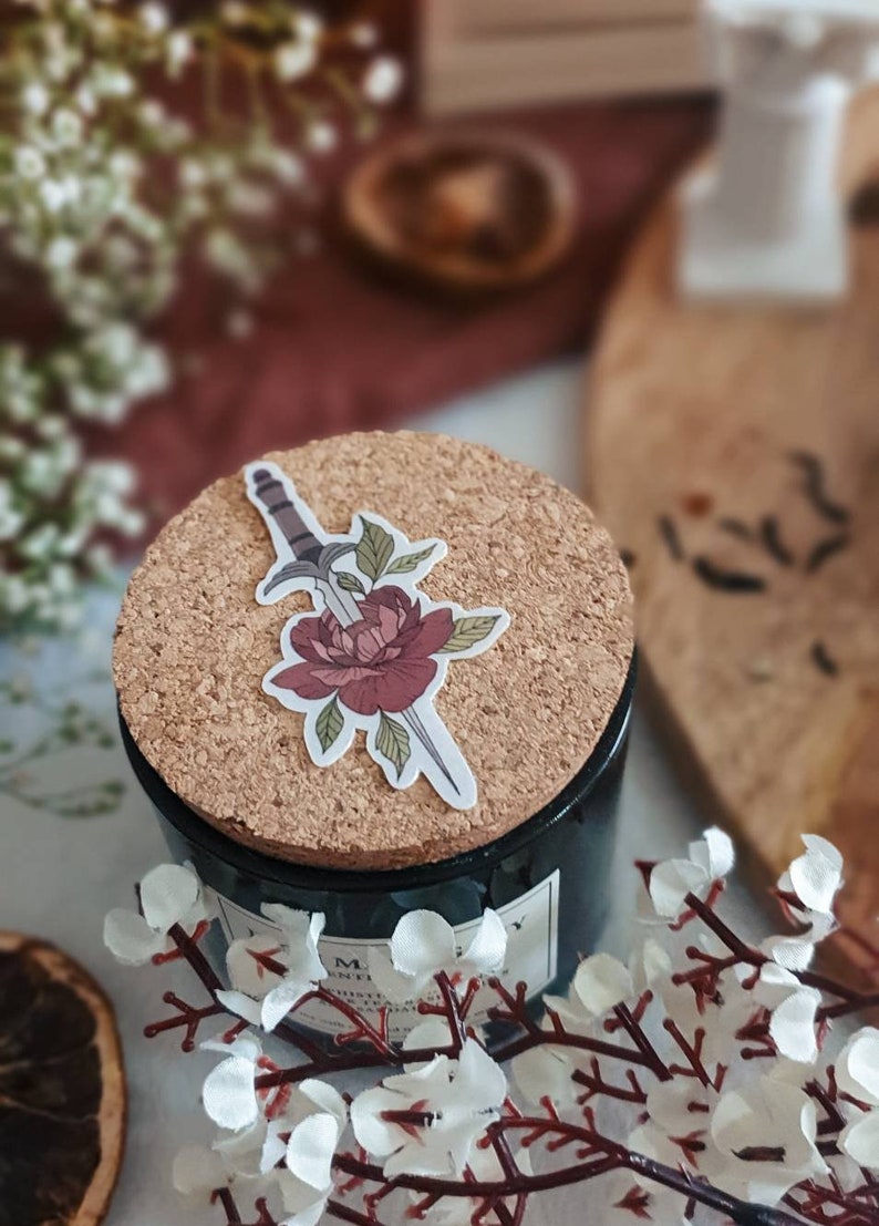 Floral dagger sticker