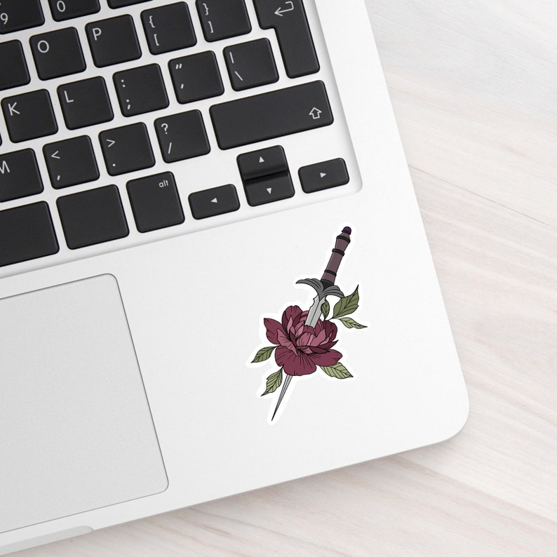 Floral dagger sticker