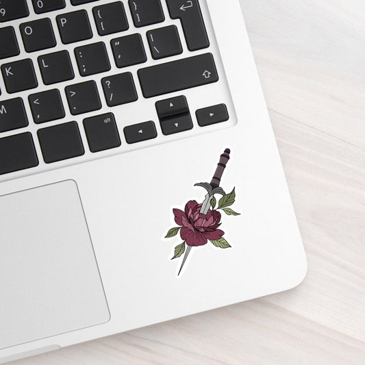Floral dagger sticker