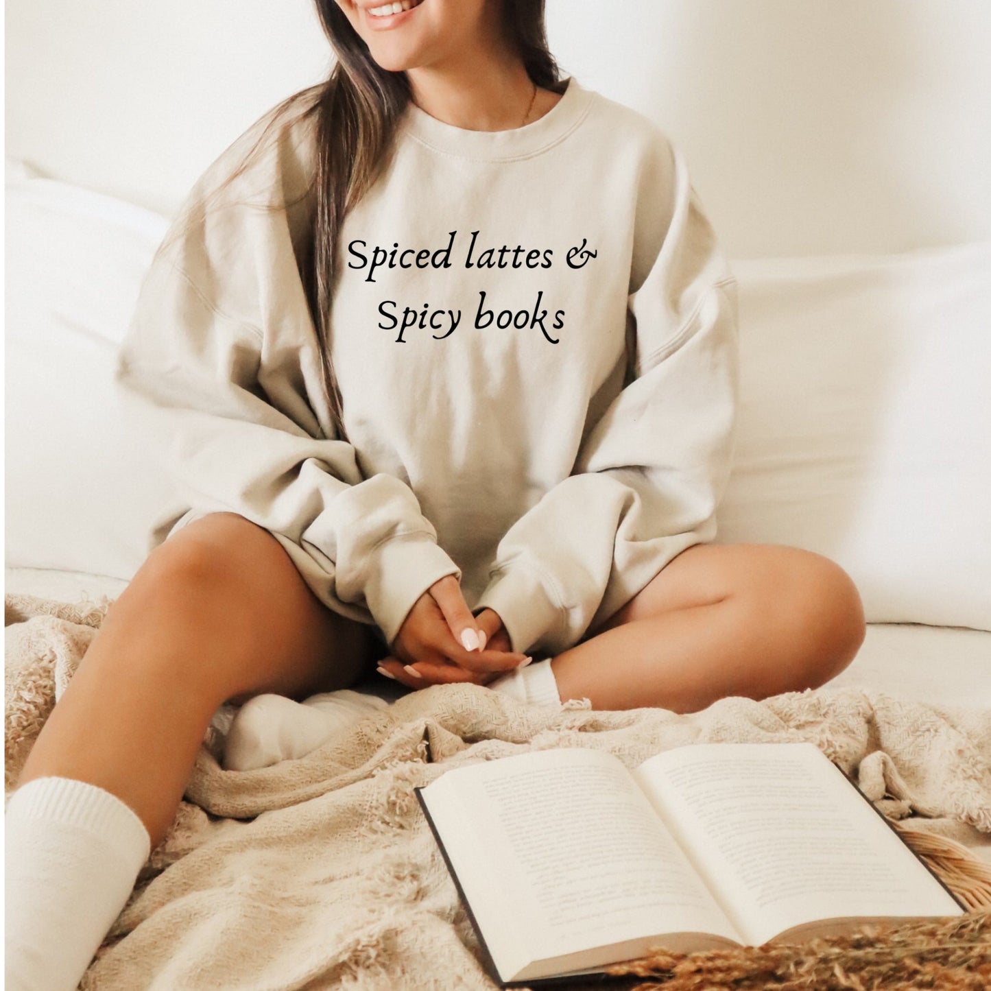Spiced lattes and spicy books crewneck sweatshirt