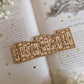 Book stack engraved wooden bookmark