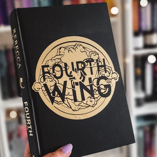 Fourth wing gold vinyl decal for book covers (book NOT included)