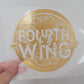 Fourth wing gold vinyl decal for book covers (book NOT included)