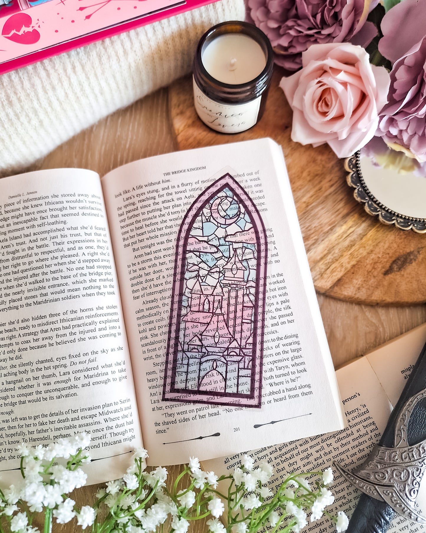 Fairytale castle stained glass style bookmark