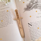 Hobbit sword sting shaped engraved wooden bookmark