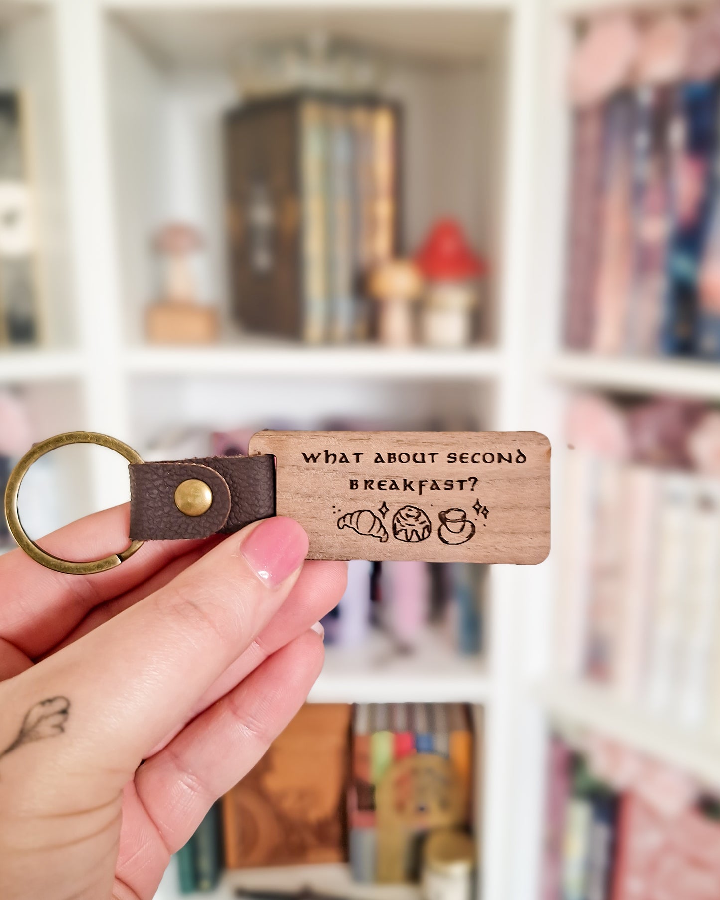 Lord of the rings inspired wooden keyring