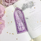 Purple sword stained glass style transparent bookmark