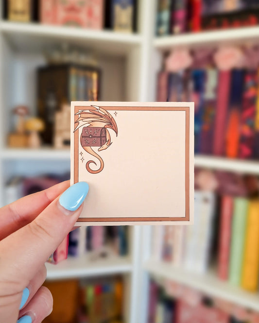 Dragon and chest sticky notepad post its - leftover from 2025 advent calendar