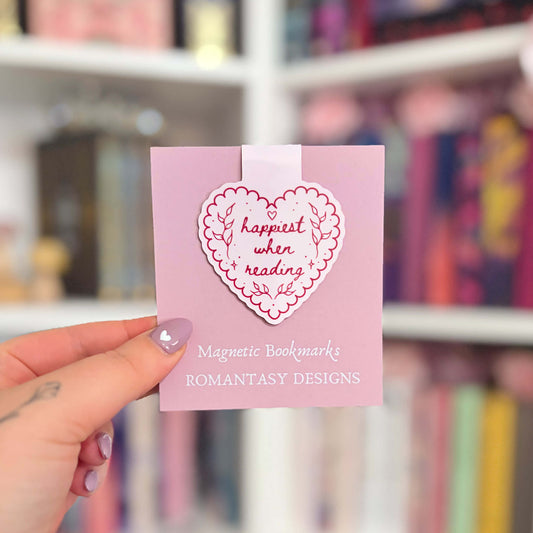 Happiest when reading  magnetic bookmark