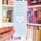 Gingham blue bookmark