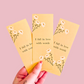 I fall in love with words floral yellow double sided bookmark