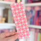 Gingham strawberry bookmark