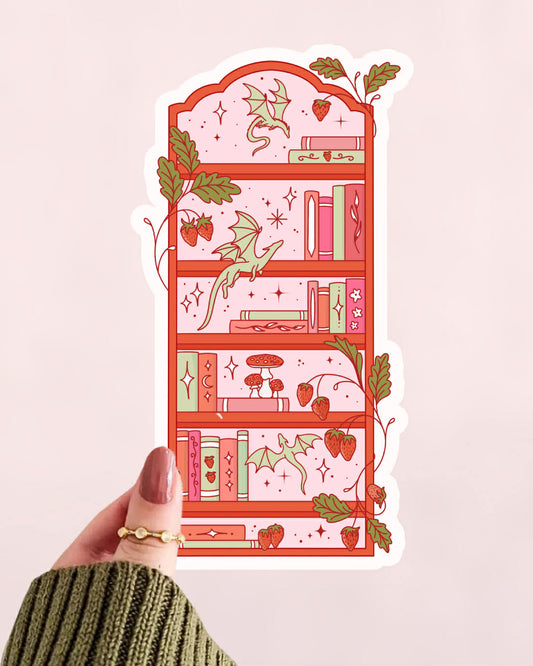 strawberry matcha dragon bookshelf bookmark