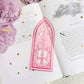 Pink sword stained glass style transparent bookmark