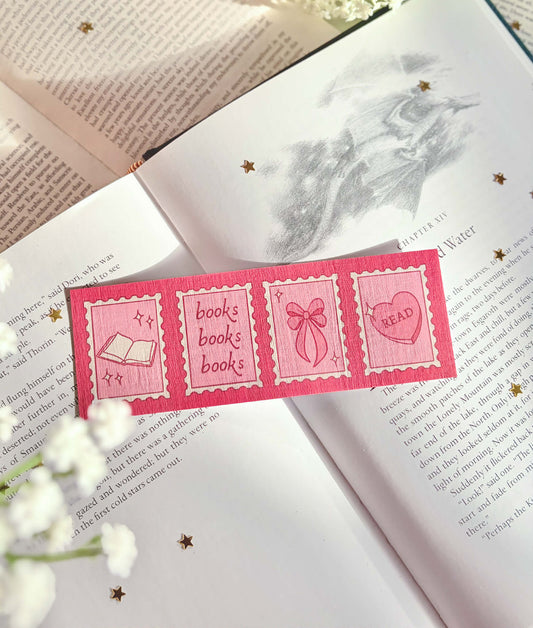 pink stamp bookmark