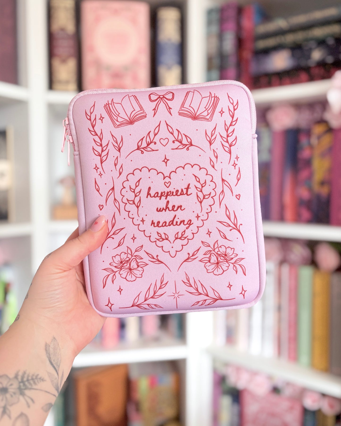 Happiest when reading book sleeve