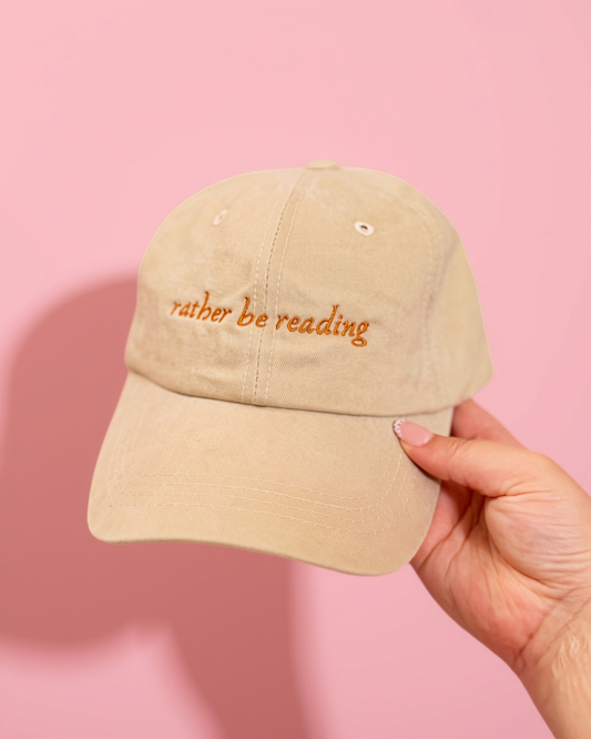Rather be reading embroidered cap
