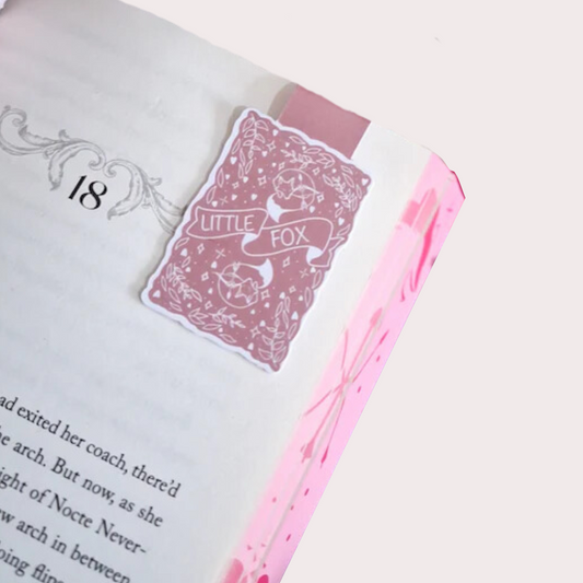 Little fox pink magnetic bookmark