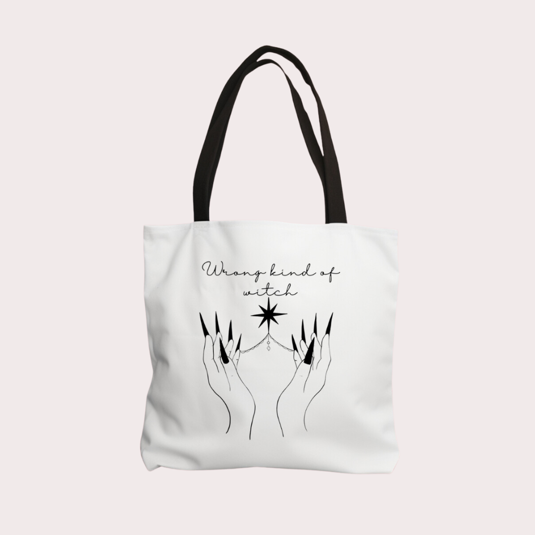 Wrong kind of witch tote bag