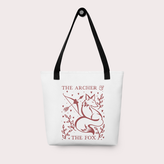 The archer and the fox tote bag