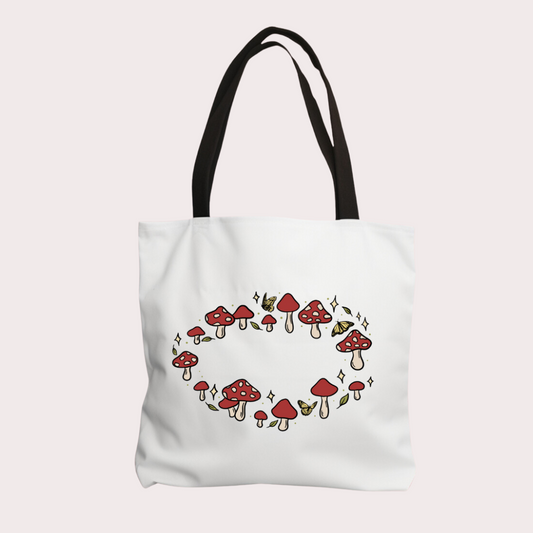 Toadstool fairy circle tote