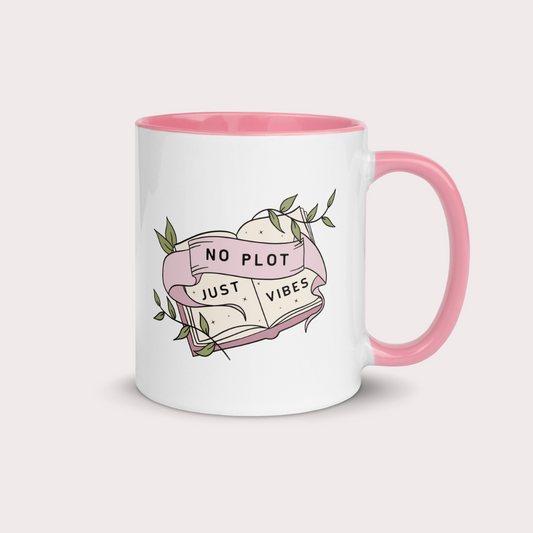 No plot just vibes pink 11oz ceramic mug